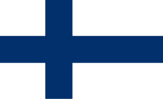 Flagge Finnlands mit blauem Kreuz auf weißem Hintergrund.