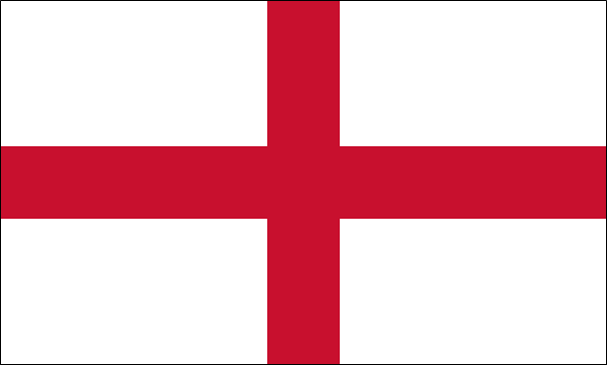 Flagge Englands mit rotem Kreuz auf weißem Grund.