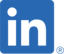 LinkedIn logo with white "in" letters on a blue rounded square background.