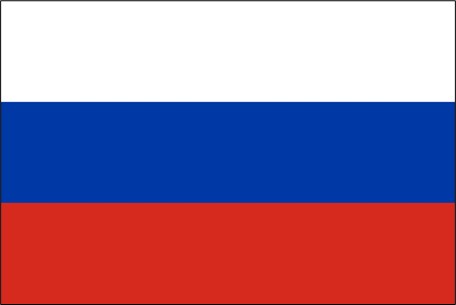 Flagge Russlands mit horizontalen Streifen in Weiß, Blau und Rot.